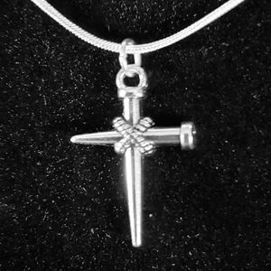 Vintage Inspired Spike Cross 22"inch \ .925 Sterling Silver Necklace